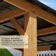 Yoleny Hardtop Gazebo 10' x 11' Outdoor Cedar Gazebo Patio Wood Pergola with Steel Hardtop and Bar Counters for Garden, Patio, Backyard