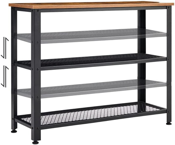 YOLENY Console Table 3 Layer Wooden Entryway Storage Table Sofa Table with Metal Frame for Living Room, Hallway