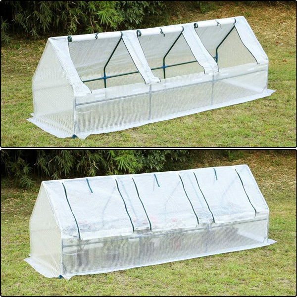 Erommy Portable Mini Greenhouse Outdoor Green Plant Hot House with Zipper Doors for Garden,Patio,Home,Backyard,White