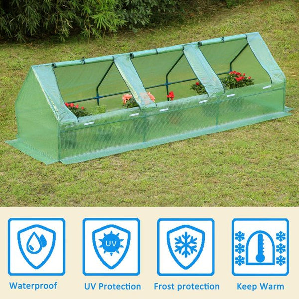 Erommy Portable Mini Greenhouse Outdoor Green Plant Hot House，Green