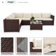 Yoleny 7 Pieces Patio Furniture Sets, Outdoor All Weather Wicker Sectional Conversation Set with Coffee Table