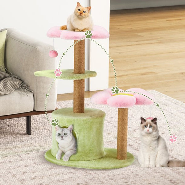 Mellcom 38" H Cat Tree,Cat Tower with Scratching Posts for Indoor Small Cats