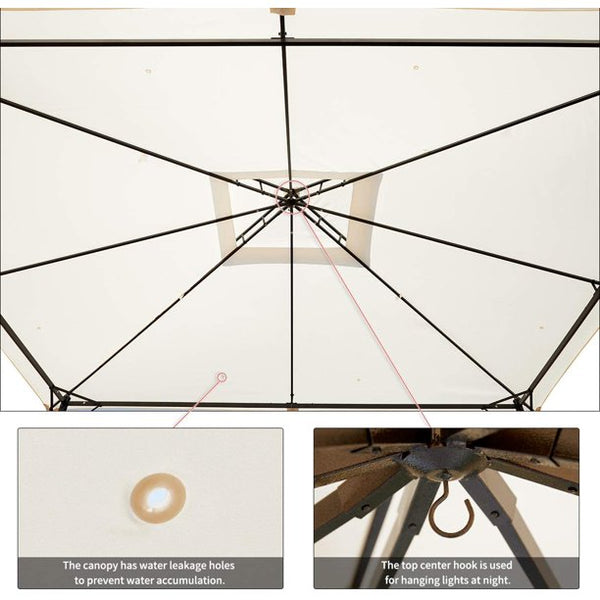 Yoleny 10x12 FT Canopy with Vented Soft Top Outdoor Gazebo