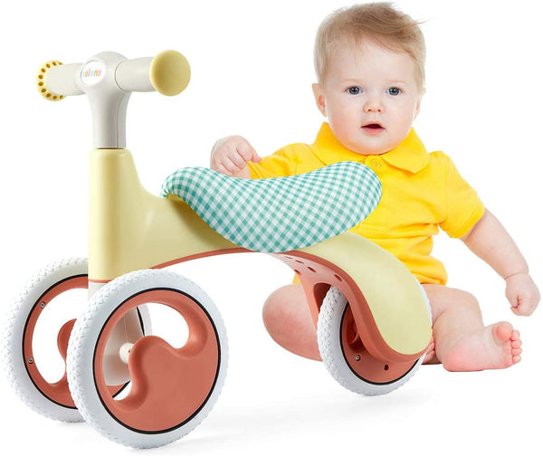 YOLENY Baby Balance Bike Adjustable Baby Bicycle for 1 Year Old Toddler Bike Riding Toys for Boys Girls No Pedal 4 Training Wheels Birthday Gift