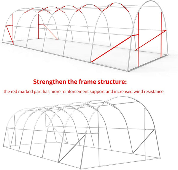 Yoleny 20' x 10' x 7' Greenhouse Large Gardening Plant Hot House Portable Walking in Tunnel Tent
