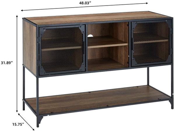 YOLENY Kitchen Buffet Floor Cabinet, Console Table with 6 Cupboard, 1 Large Sized Displaying Shelves and 1 Spacious Desk Top, for Dining Room Living Room Entry Bedroom