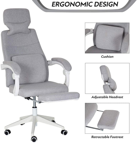 YOLENY Ergonomic Office Chair High Back Adjustable Desk Chair with Footrest, Headrest, Flip Up Armrests and Lumbar Support Computer Chair for Conference Room