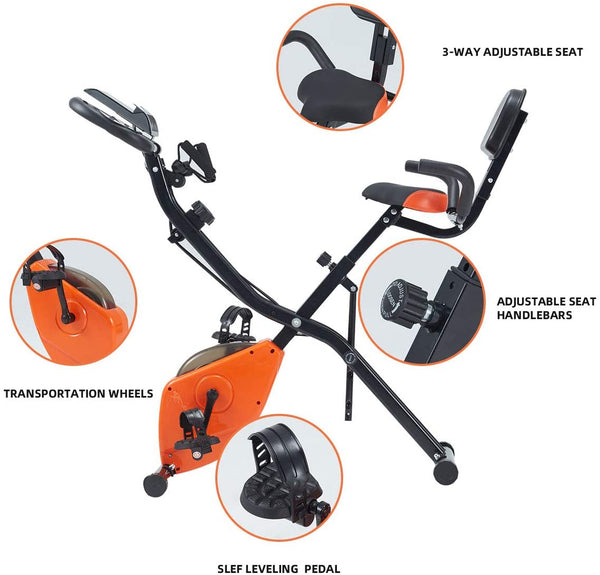 YOLENY Exercise Bike Indoor Cycling Bike Adjustable Stationary Bicycle with Comfortable Seat Cushion, LCD Monitor & Ipad Mount for Home, Gym, Cardio Fitness