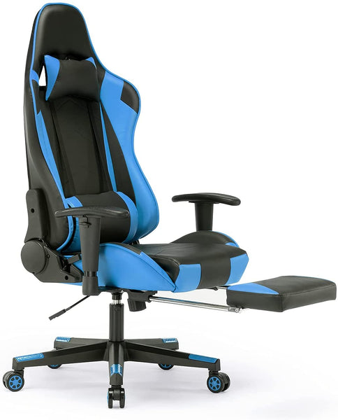 YOLENY Gaming Chair Computer Game Chair Office Chair Ergonomic High Back PC Desk Chair, Height Adjustment Swivel Rocker with Headrest and Support Lumbar Pillow and Foot Support