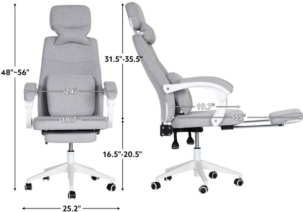 YOLENY Ergonomic Office Chair High Back Adjustable Desk Chair with Footrest, Headrest, Flip Up Armrests and Lumbar Support Computer Chair for Conference Room