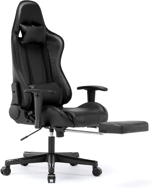 YOLENY Gaming Chair Computer Game Chair Office Chair Ergonomic High Back PC Desk Chair, Height Adjustment Swivel Rocker with Headrest and Support Lumbar Pillow and Foot Support