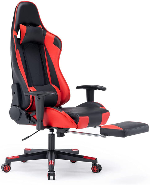 YOLENY Gaming Chair Computer Game Chair Office Chair Ergonomic High Back PC Desk Chair, Height Adjustment Swivel Rocker with Headrest and Support Lumbar Pillow and Foot Support