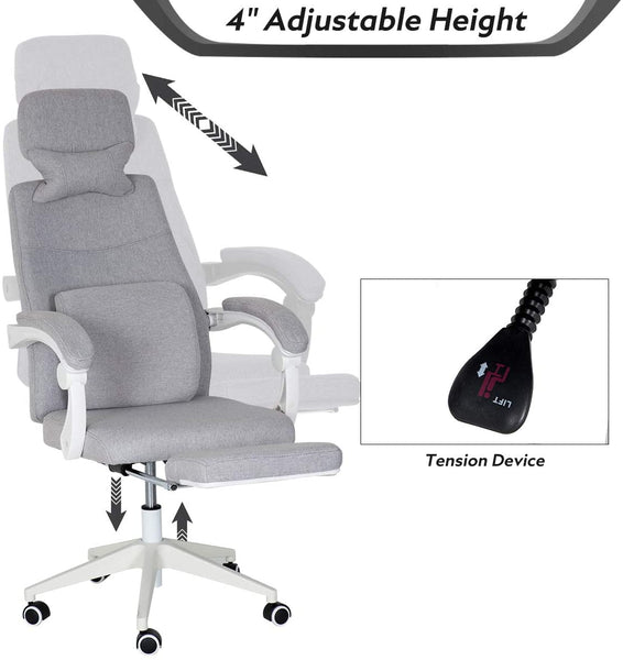 YOLENY Ergonomic Office Chair High Back Adjustable Desk Chair with Footrest, Headrest, Flip Up Armrests and Lumbar Support Computer Chair for Conference Room
