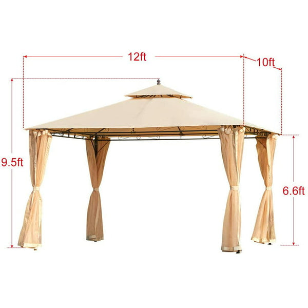 Yoleny 10x12 FT Canopy with Vented Soft Top Outdoor Gazebo