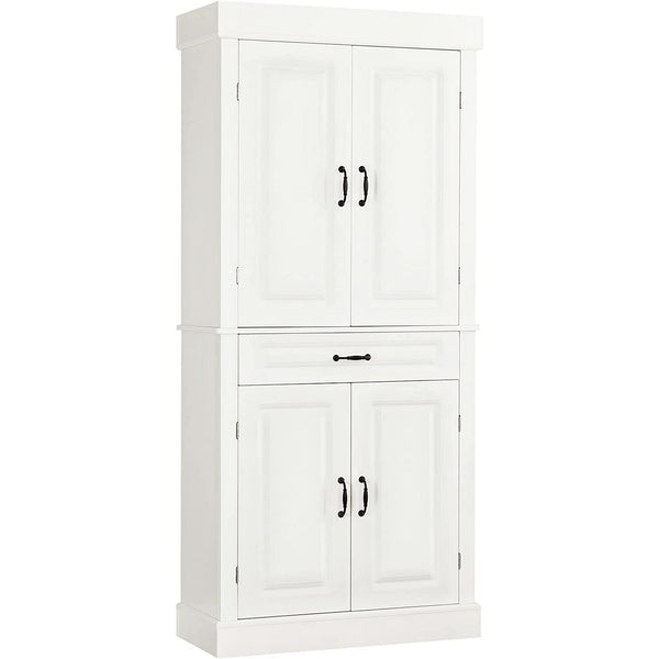 Yoleny 71'' Freestanding Kitchen Pantry Cabinet, Tall Storage Cabinet with Drawer and Adjustable Shelves, 2-Door Floor Cupboard for Kitchen Bathroom Study Hallway