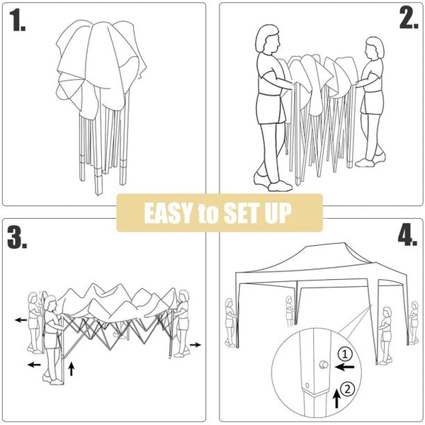 Yoleny Outdoor 10x15 Ft Pop up Canopy Party Tent for Patio, Garden, White