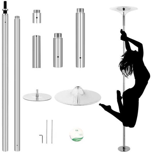 Yoleny Dance Pole for Home , Spinning Static Pole Kit with Adjustable Height for Club Gym Bar, Silver