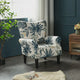 Richryce Mid Century Wingback Arm Chair,High Back Accent Chair,Blue Leaf