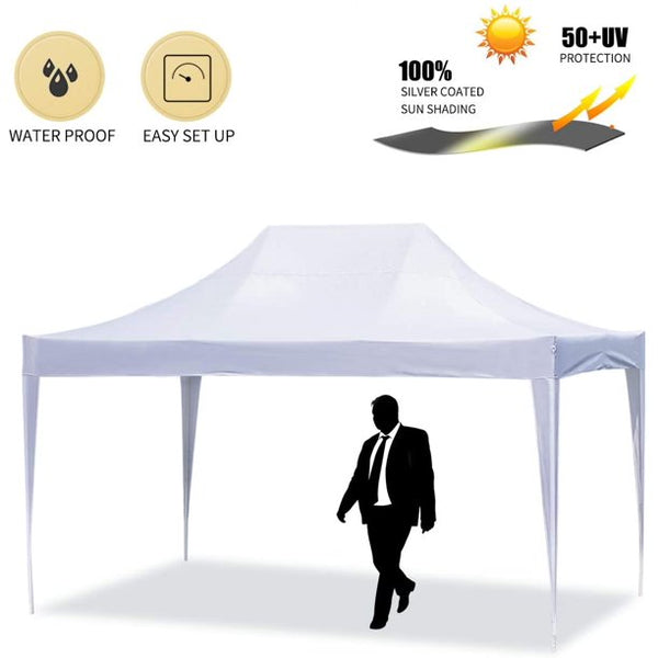 Yoleny Outdoor 10x15 Ft Pop up Canopy Party Tent for Patio, Garden, White