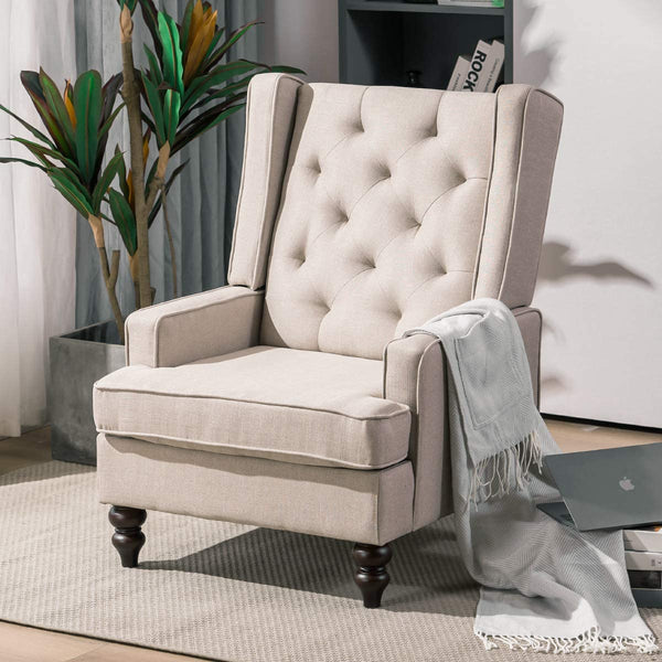 YOLENY Mid Century Rocking Chair with Two Sets of Legs Linen Fabric Glider Rocker Chair with Padded Seat Upholstered Single Sofa Accent Chair for Living Room, Bedroom