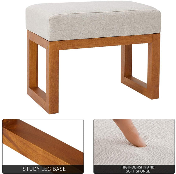 YOLENY Rocking Chair Mid Century Accent Chair Glider Rocker with Ottoman High Back Linen Armchair, Beige