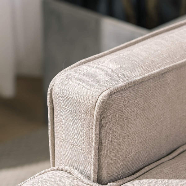 YOLENY Mid Century Rocking Chair with Two Sets of Legs Linen Fabric Glider Rocker Chair with Padded Seat Upholstered Single Sofa Accent Chair for Living Room, Bedroom