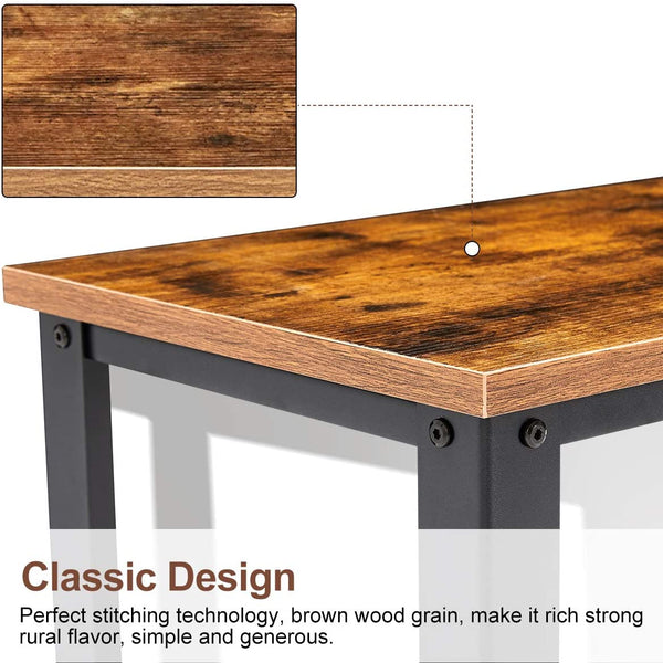 YOLENY Console Table 3 Layer Wooden Entryway Storage Table Sofa Table with Metal Frame for Living Room, Hallway