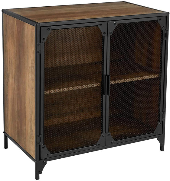YOLENY Industrial Storage Cabinet Storage Sideboard with Metal Mesh Door Buffet Entryway Cabinet for Home, Kitchen, Dining Room