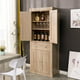 Mellcom 72” Freestanding Storage Cabinets with Adjustable Shelves for Kitchen,Living Room,White Oak