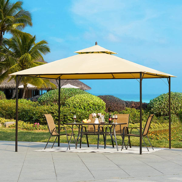 YOLENY 10x12 FT Canopy Gazebo Outdoor Steel Frame Gazebo with Vented Soft Top for Backyard,Patio,Party,Event