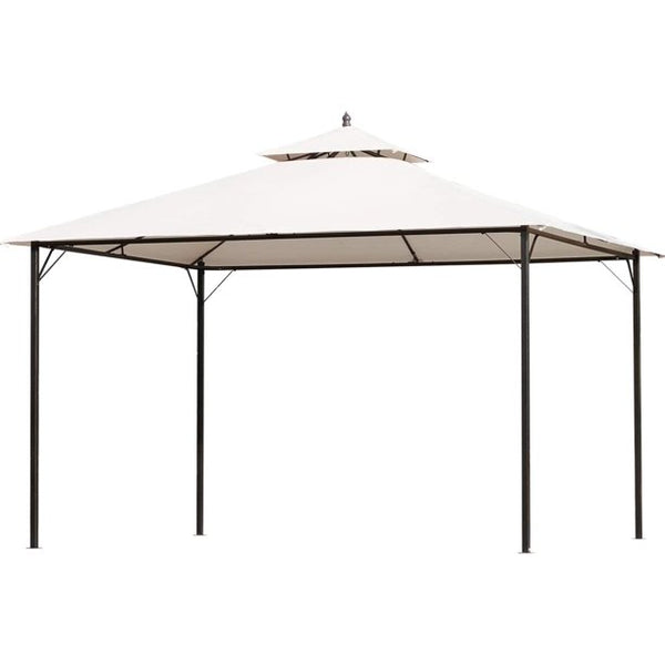 Erommy 10''x 12'' ft Canopy Gazebo Outdoor Gazebo Steel Frame with Vented Soft Top, White