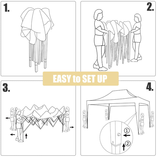 Erommy Outdoor 10x15 ft Pop up Canopy Party Tent Heavy Duty Gazebos for Events, White