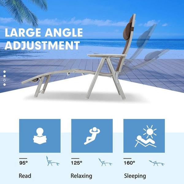 Yoleny Outdoor Zero Gravity Chaise Lounge Patio Chairs Adjustable Reclining Chair