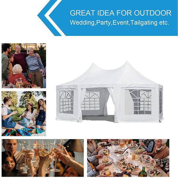 Erommy 20x15ft Gazebo BBQ Pavilion Removable Outdoor Wedding Party Tent