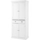 Mellcom 72” Freestanding Kitchen Pantry Storage Cabinets, Elegant Colonial Design Cupboard, White