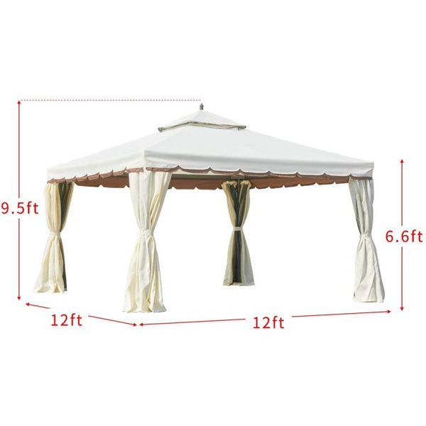 Erommy 12’ x 12’ Outdoor Gazebo Canopy, Outdoor Patio Gazebo (027Cream)