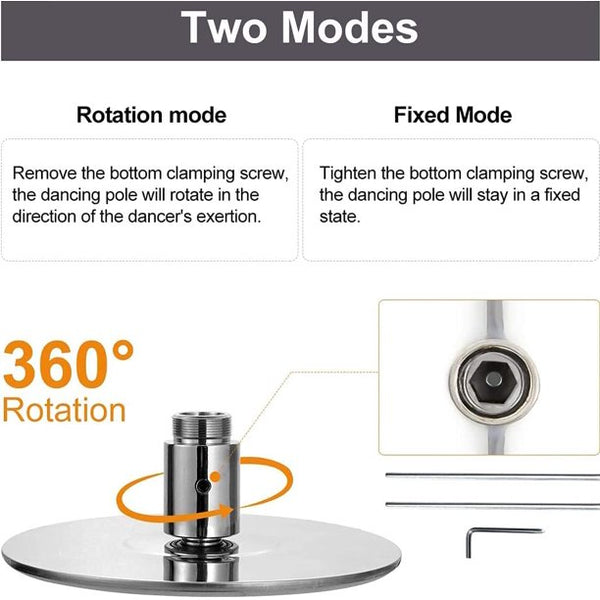 Yoleny Dance Pole for Home , Spinning Static Pole Kit with Adjustable Height for Club Gym Bar, Silver