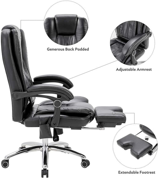 Mellcom Massage Office Chair Ergonomic Computer Chair,High Back Executive 3D Chair,Black