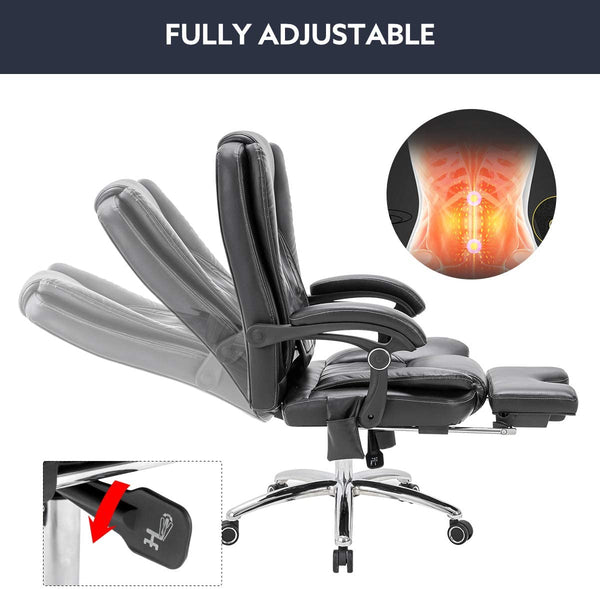 Mellcom Massage Office Chair Ergonomic Computer Chair,High Back Executive 3D Chair,Black