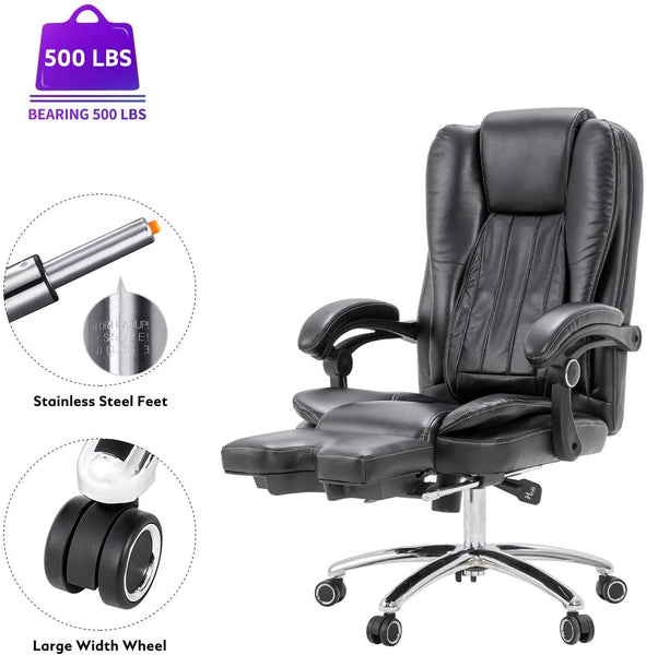 Mellcom Massage Office Chair Ergonomic Computer Chair,High Back Executive 3D Chair,Black