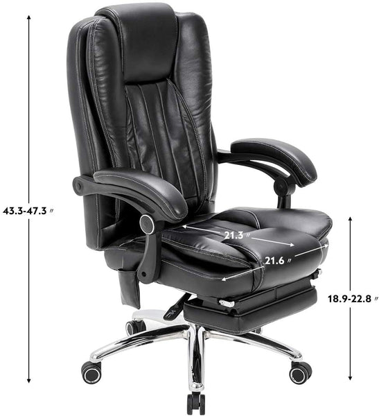 Mellcom Massage Office Chair Ergonomic Computer Chair,High Back Executive 3D Chair,Black