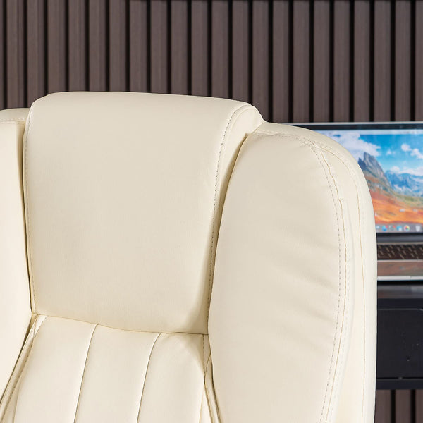 Mellcom Massage Office Chair Ergonomic Computer Chair,High Back Executive 3D Chair,White