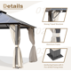 Yoleny 12x20 Ft Hardtop Gazebo Double Roof, Permanent Outdoor Aluminum Patio Gazebo with Curtains and Netting for Patio Lawn and Garden