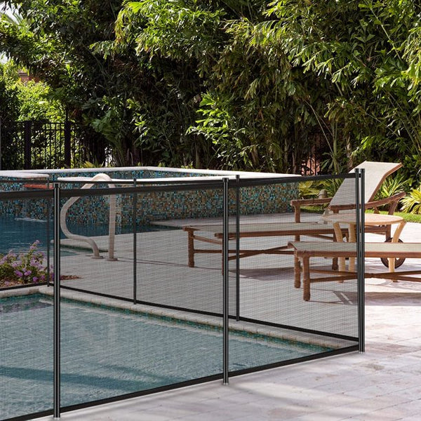 Mellcom Swimming Pool Fencing, In-Ground Removable Metal Child Barrier (8 Pack 4' x 12' )