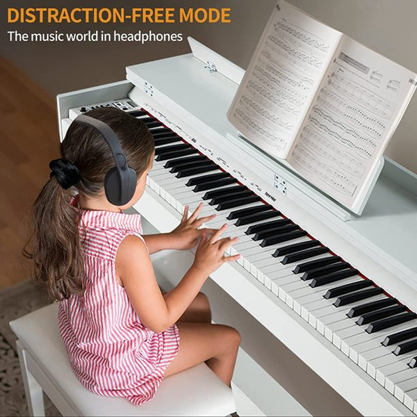 Yoleny 88 Key Weighted Digital Piano, Full-Size Responsive Hammer-Action Keyboard Electric Piano, Metal Pedal, 2x20w Speakers, for Beginners And Professionals, White