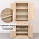 Mellcom 72” Freestanding Storage Cabinets with Adjustable Shelves for Kitchen,Living Room,White Oak