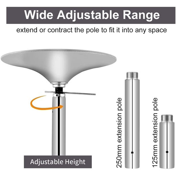 Yoleny Dance Pole for Home , Spinning Static Pole Kit with Adjustable Height for Club Gym Bar, Silver
