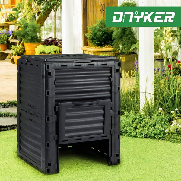 Yoleny Outdoor Compost Bin, 80 Gallon, BPA Free, UV Proof, All Season Large Composte Bin Outdoor Garden, Made of Recycled Black Plastic