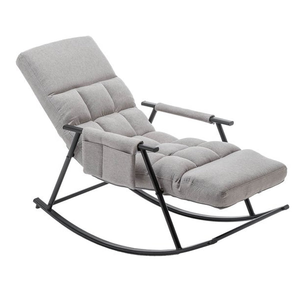 Mellcom Adjustable Rocking Chair Metal Lounge Chair for Living Room,Bedroom,Balcony,Gray
