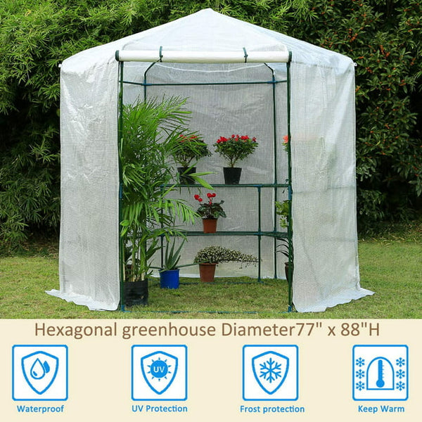 Erommy 7.5FT Portable Greenhouse Walk-in Green House Kit,Plant Hot House for Outdoor